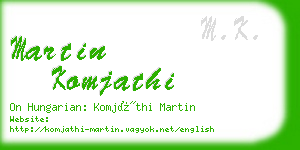 martin komjathi business card